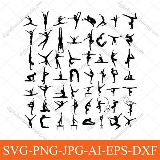Gymnastics SVG Bundle, Gymnastic Clipart, Gymnast Silhouette, Exercise,fitness Svg, Tumbling Cheer, Gymnast Poses, Gymnast Girl Shirt Design - Etsy