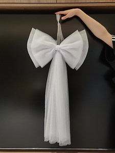 1pc Big Tulle Pew Bows,big Pew Bows, Tulle Bows, Formal Wedding Decor, Wedding Decor ( About 16 Inches Wide, About 30 Inches Long) - Etsy