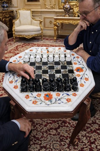 Handmade Marble Chess Table With Inlay Chess Set.. - Etsy UK