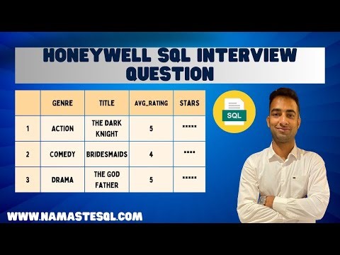 Honeywell SQL Interview Question | Print Movie Stars (⭐ ⭐ ⭐ ⭐⭐) For best movie in each Genre