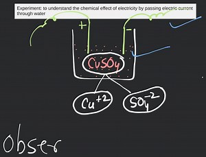 Experiment: to understand the chemical effect of electricity by... | Filo