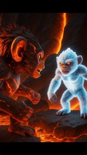 Lava monkey vs ice monkey😱#shorts