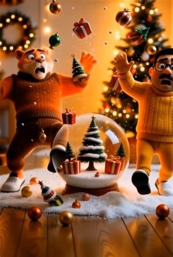 He Touched the Snow Globe… Christmas Chaos Exploded 🎄😳 | Pinky & Clozin #Shorts