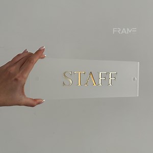 Modern Acrylic Staff Door Sign for Office or Clinic, Professional Wall Plaque With Gold Lettering for Reception, Spa or Workroom Entrance - Etsy