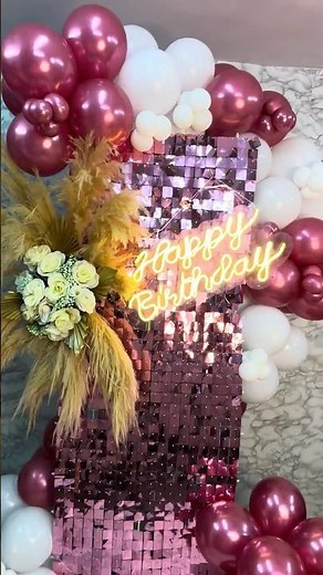 Birthday Decoration Transformation 🎈✨ | Elegant Pink Birthday Setup #decoration #ytshorts