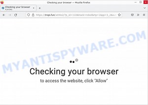Tropi.fun Virus Checking your browser Pop-Up Removal Guide