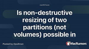 Is non-destructive resizing of two partitions (not volumes) possible in Disk Utility?