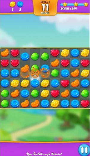 Lollipop Sweet Taste Match3 Level 1 - Walkthrough - No Booster