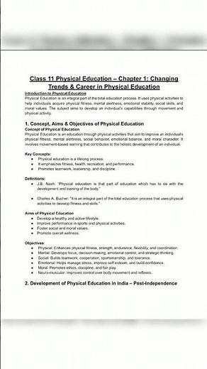 CBSE CLASS 11TH PHYSICAL EDUCATION CHAPTER 1 NOTES | CLASS 11TH PHYSICAL EDUCATION #cbse #notes