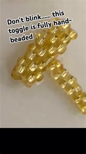 Handmade beaded toggle | jewelry making process ✨ #viralshorts #BeadedToggle