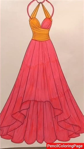 👗🖌️#PencilColoringPage#relaxingcoloring#coloringforadults#artshorts#ytshorts