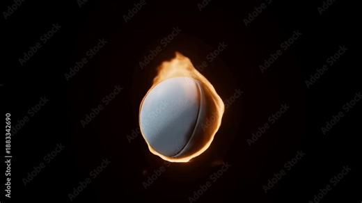 Fiery basketball spin: dynamic rotation and intense flame animation