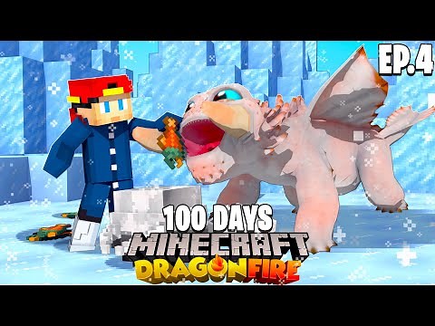 100 DAYS in Minecraft DRAGON FIRE... Episode #4