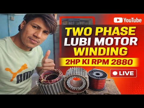 VINAY Electricials Tecnical is live! two phase lubi ki motor winding 2HP ki rpm 2880 #live #motor