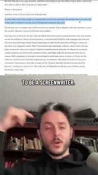 "I Will Not Read Your Script" article