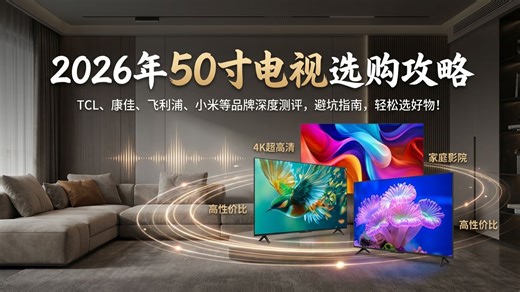 2026年50寸电视机怎么选？15款高性价比型号推荐，深度剖析品牌优劣势，对比参数配置，选购攻略助你快速锁定最佳选择，不花冤枉钱！