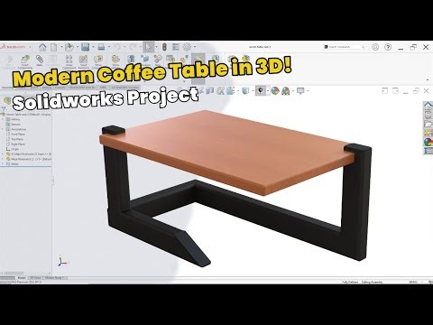 SolidWorks 3D Furniture Tutorial | Iron Wood Coffee Table