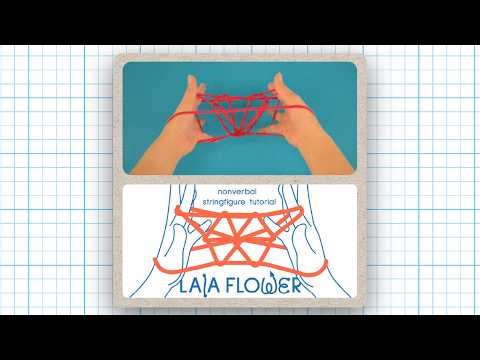 the Laia flower | String Figure | Nonverbal Tutorial (Split Screen)