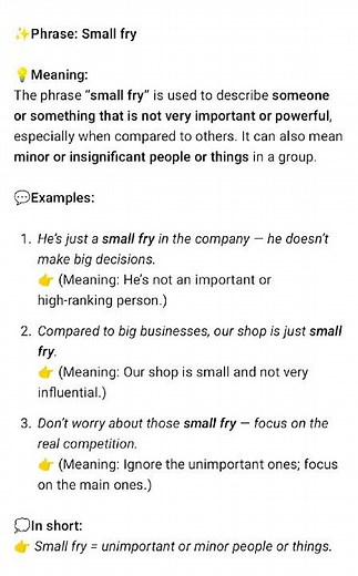 "Small Fry 🐟 | Meaning & Examples | Daily English Phrase"