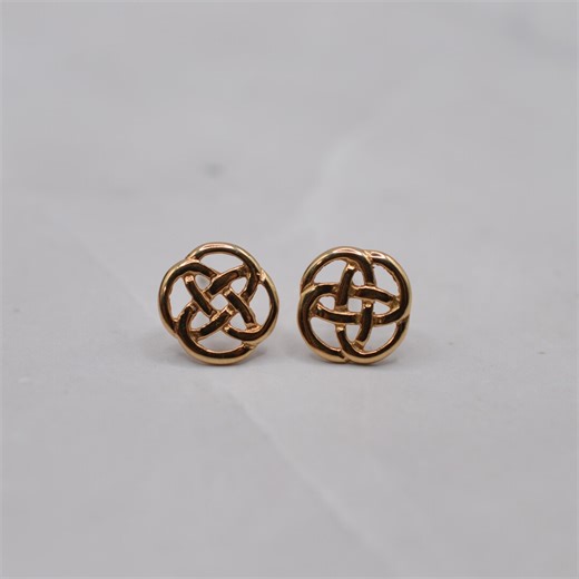 9ct Gold Celtic Knot Stud Earrings - Etsy