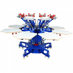 [Hot Item] 8 Color 8 Station Manual Double Wheel Industrial Color Printer Screen Printing Machine