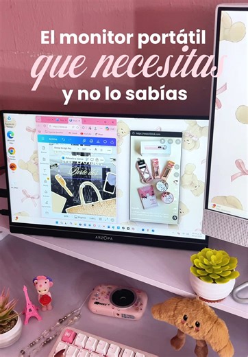 No sabía lo mucho que me iba a ayudar este monitor portátil! 💗 @ARZOPA MX @ARZOPA #arzopa #monitor #desksetup #monitorarzopa #portablemonitor
