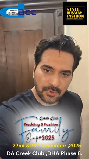 🎬 Look What Humayun Saeed Has to Say! 🌟 The superstar himself, Humayun Saeed, is all praises for the upcoming Wedding & Fashion Family Expo 2025 — and he’s inviting YOU to join this spectacular celebration at DACC – Defence Authority Creek Club, DHA Phase 8, Karachi! 💍✨ 📅 22nd & 23rd November — Save the Dates! Get ready for an unforgettable experience by the Creek Views, featuring: 👗 The Style Runway Fashion Show by Zia Zafar 💫 Designer Exhibitions & Bridal Trends 🍽️ Food Stalls, Family E