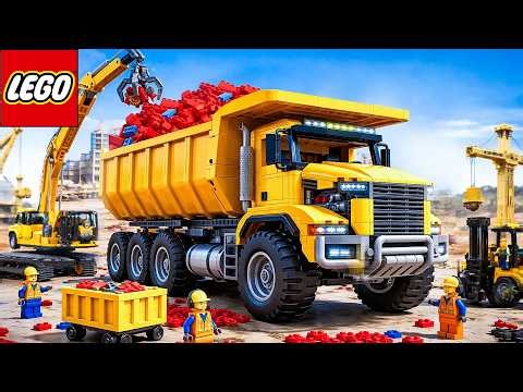 I Built a LEGO Technic Brick Delivery Truck for Construction Site! | Lego Funny Experiment