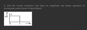 Find the Fourier transform and Draw its magnitude and phase spe... | Filo