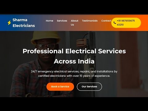 Electrician Website Project using HTML, CSS & JavaScript | Responsive Website Design