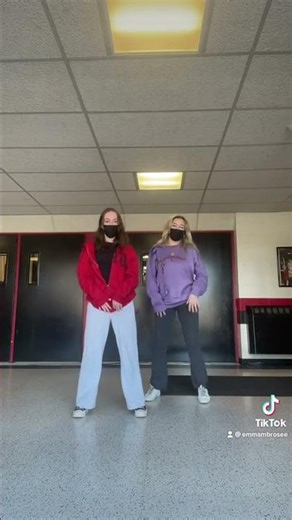 Energetic Dance Routine by Two Teens in School Hallway#dance #teendance #schoollife