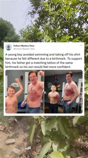 A Father Got a Matching Birthmark Tattoo for His Son ❤️🥹