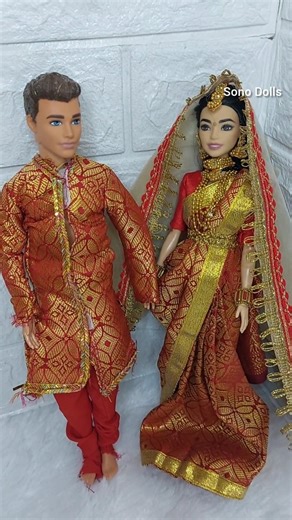 Barbie and ken doll in South indian marriage look 😍