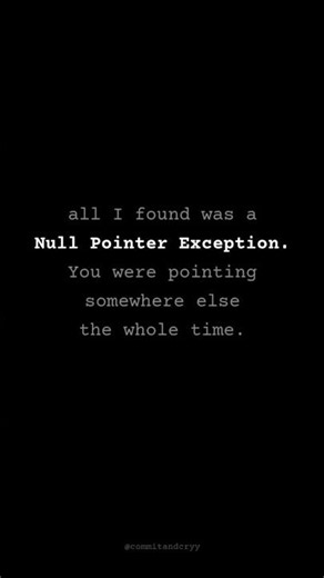 Null Pointer Exception... 💔 #shorts #coding #sadstatus