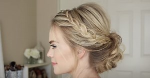 How To Make A Lace Braid Updo | DIY Hair Tutorial