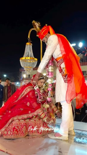 Bride Touches Groom's Feet | Indian Wedding | Couple Goals | Romantic Couple | Lehenga | True Love