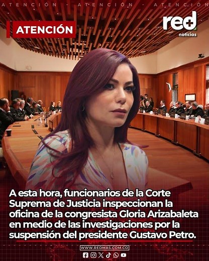 Funcionarios de la Corte Suprema de Justicia inspeccionan la oficina de Gloria Arizabaleta