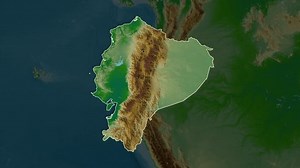 Ecuador map - extract. Border. Physical.