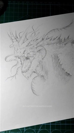 Membuat desain kemunculan titan kuno #fantasydrawing1000 #monster #drawing #art