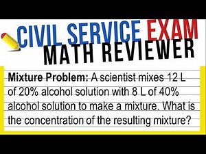 MATH Mixture Problems Part 1 | UPCAT | Civil Service Exam | LET Reviewer