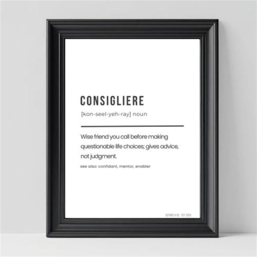 Witty Definition Wall Art | Funny Printable Quote | Minimalist Digital Download | Modern Home Decor | Consigliere - Etsy