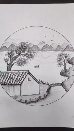 Easy Scenery Drawing Idea | Learn Art Techniques and Create Beautiful Landscapes