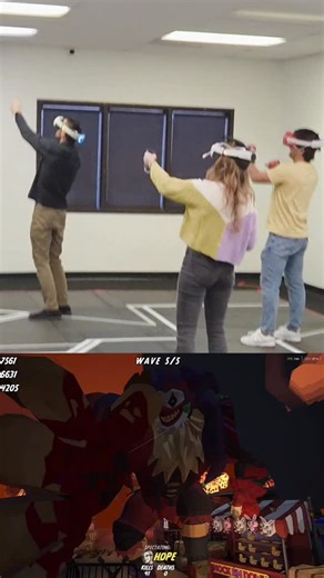 "Watch these players take on a horrifying challenge! 😱 Battling a giant clown zombie boss in Free Roam VR is not for the faint of heart—especially for one player who called it 'terrifying' at 32 years old! This is the ultimate immersive experience where every step counts. Are you brave enough to step into the arena? ​Come experience the thrill of our Free Roam VR arena! ​📍: Level Up Virtual Reality in Colorado Springs ​#FreeRoamVR #VR #VirtualReality #BossBattle #ClownZombie #ScaryGames #VRGam