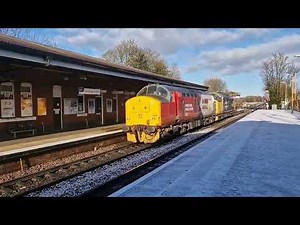 A pair of Class 37s passing through Stourbridge Junction on 02 January 2026