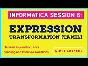 Session 6# Expression Transformation in Informatica [TAMIL] | Informatica tutorial in tamil