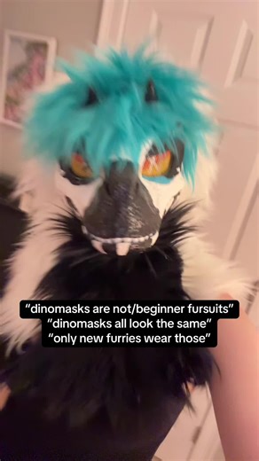 I’ve been a furry for five years, so I’m definitely not new to the fandom! I absolutely love the style of dino masks and see them as a cheap way and excellent practice for creating fursuits. While dino masks are marketed for kids, I find it incredibly creative that our fandom has transformed them into a fursuit base. Why aren’t they more widely accepted when skull dogs are? I also disagree how they all look the same. I haven’t seen a single replica of someone’s design (unless done purposely), an