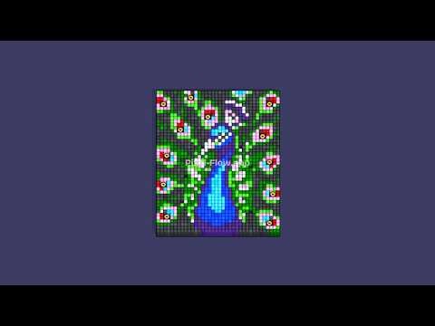 Pixel Flow Level 828 Solution Walkthrough - Peacock