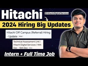 🔥Hitachi 2024 Hiring Big Updates | Referral Hiring Additional Info | Hitachi Assessment on 14-15 Dec