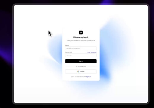 Modern Authentication UI · Login, Signup & Password Reset Flow