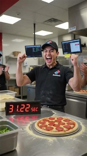 Domino's Manager Breaks World Record! 🍕⚡ Made 3 Large Pizzas in Just 31.22 Seconds! 🤯